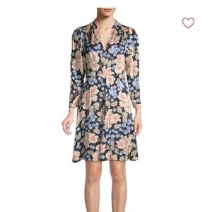 Long sleeve silk floral dress Rebecca Taylor NWT!